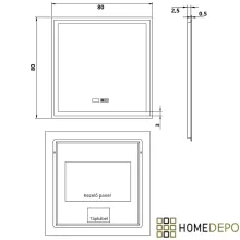 HD Cremona Black-Oak 80 komplett fürdőszoba bútor szett fali mosdószekrénnyel, fényes króm fogantyúkkal, matt fekete slim mosdóval, tükörrel és magasszekrénnyel