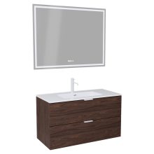 HD Palermo Matt Hazel 100 komplett fürdőszoba bútor fali mosdószekrénnyel, matt fehér fogantyúkkal és tükörrel