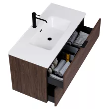 HD Palermo Matt Hazel 100/120 fali mosdószekrény matt fekete fogantyúkkal