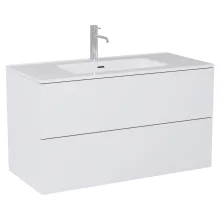 HD Aria Pro Silk Matt White 100 fali mosdószekrény, push-to-open mechanizmussal