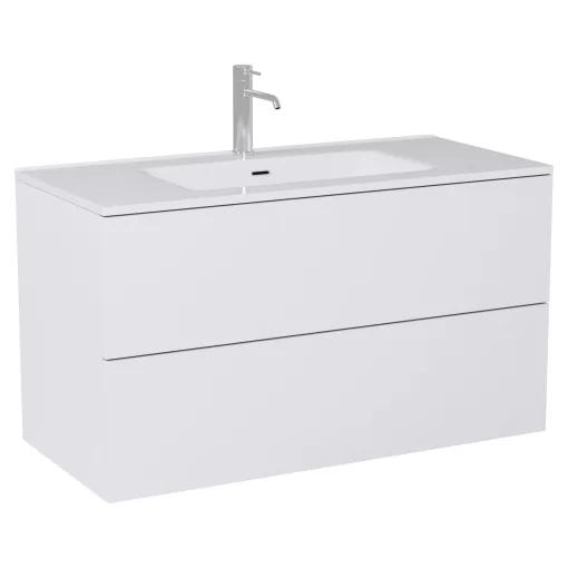 HD Aria Pro Silk Matt White 100 fali mosdószekrény, push-to-open mechanizmussal