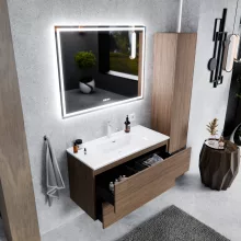HD Aria Pro Oak 100 fali mosdószekrény, push-to-open mechanizmussal
