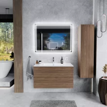 HD Aria Pro Oak 100 fali mosdószekrény, push-to-open mechanizmussal