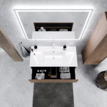 HD Aria Pro Oak 100 fali mosdószekrény, push-to-open mechanizmussal