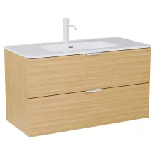 HD Palermo Hickory 100 fali mosdószekrény matt fehér fogantyúkkal