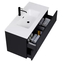 HD Aria Pro Black 100 fali mosdószekrény, push-to-open mechanizmussal