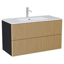 HD Parma Pro Matt Black 100 komplett fürdőszoba bútor szett fali push-to-open mosdószekrénnyel, tükörrel és magasszekrénnyel