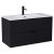   HD Palermo Matt Black 100/120 komplett fürdőszoba bútor szett fali mosdószekrénnyel, matt fekete fogantyúkkal, tükörrel és magasszekrénnyel