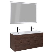 HD Aria Pro Matt Hazel 120 komplett fürdőszoba bútor fali push-to-open mosdószekrénnyel és tükörrel