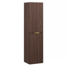 HD Palermo Matt Hazel 120 komplett fürdőszoba bútor szett fali mosdószekrénnyel, szálcsiszolt arany fogantyúkkal, tükörrel és magasszekrénnyel