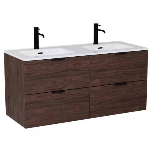 HD Palermo Matt Hazel 120 fali mosdószekrény matt fekete fogantyúkkal