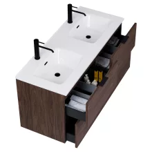 HD Palermo Matt Hazel 120 fali mosdószekrény matt fekete fogantyúkkal