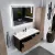   HD Aria Pro Oak 120 komplett fürdőszoba bútor fali push-to-open mosdószekrénnyel és tükörrel