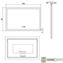 HD Aria Pro Oak 120 komplett fürdőszoba bútor fali push-to-open mosdószekrénnyel és tükörrel