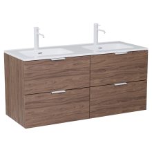 HD Palermo Oak 120 komplett fürdőszoba bútor fali mosdószekrénnyel, matt fehér fogantyúkkal és tükörrel