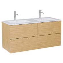 HD Aria Pro Hickory 120 komplett fürdőszoba bútor fali push-to-open mosdószekrénnyel és tükörrel