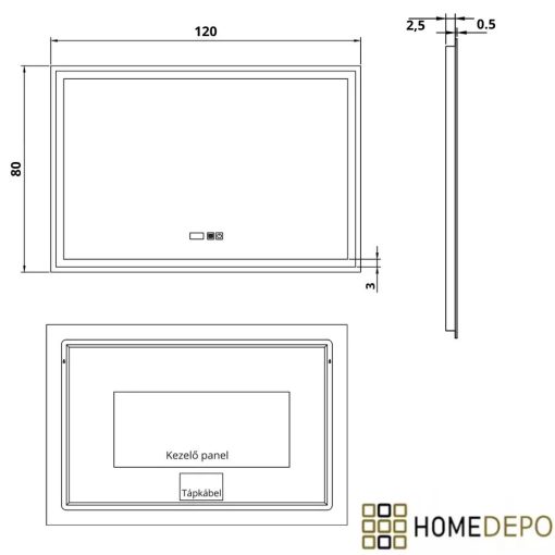 HD Aria Pro Hickory 120 komplett fürdőszoba bútor fali push-to-open mosdószekrénnyel és tükörrel
