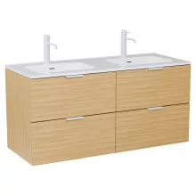 HD Palermo Hickory 120 fali mosdószekrény matt fehér fogantyúkkal