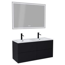 HD Aria Pro Black 120 komplett fürdőszoba bútor fali push-to-open mosdószekrénnyel és tükörrel