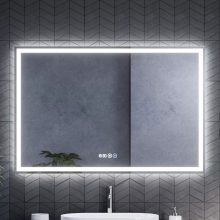 HD Aria Pro Black 120 komplett fürdőszoba bútor fali push-to-open mosdószekrénnyel és tükörrel