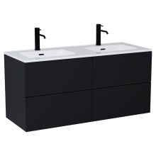 HD Aria Pro Black 120 komplett fürdőszoba bútor szett fali push-to-open mosdószekrénnyel, tükörrel és magasszekrénnyel