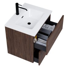 HD Aria Pro Matt Hazel 60 komplett fürdőszoba bútor fali push-to-open mosdószekrénnyel és tükörrel