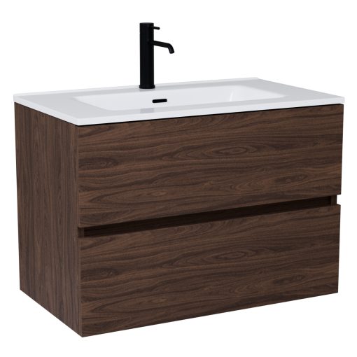 HD Aria Matt Hazel 60/80/100/120 komplett fürdőszoba bútor szett fali mosdószekrénnyel, tükörrel és magasszekrénnyel