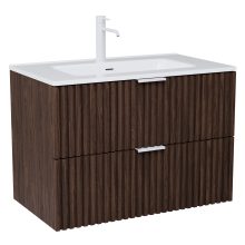 HD Ravello Matt Hazel 60 komplett fürdőszoba bútor szett fali mosdószekrénnyel, matt fehér fogantyúkkal, tükörrel és magasszekrénnyel