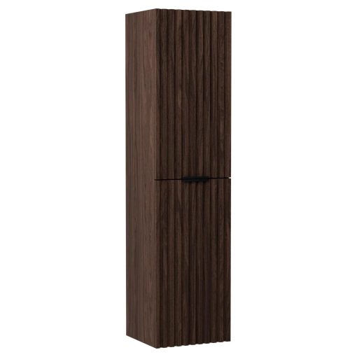 HD Ravello Matt Hazel 60/80 komplett fürdőszoba bútor szett fali mosdószekrénnyel, matt fekete fogantyúkkal, tükörrel és magasszekrénnyel