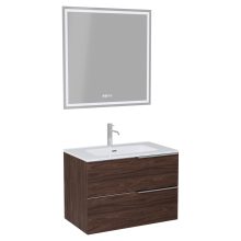 HD Cremona Matt Hazel 60 komplett fürdőszoba bútor fali mosdószekrénnyel, fényes króm fogantyúkkal és tükörrel