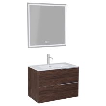 HD Cremona Matt Hazel 60 komplett fürdőszoba bútor fali mosdószekrénnyel, szálcsiszolt króm fogantyúkkal és tükörrel