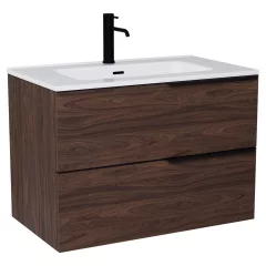   HD Cremona Matt Hazel 60/80 fali mosdószekrény matt fekete fogantyúkkal