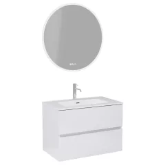   HD Aria Lacquer White 60/80/100/120 komplett fürdőszoba bútor fali mosdószekrénnyel és tükörrel