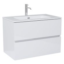 HD Aria Lacquer White 60/80/100/120 komplett fürdőszoba bútor fali mosdószekrénnyel és tükörrel