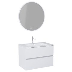   HD Aria Silk Matt White 60/80/100/120 komplett fürdőszoba bútor fali mosdószekrénnyel és tükörrel