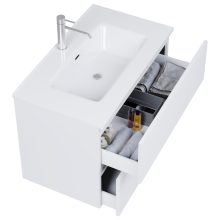 HD Aria Silk Matt White 60/80/100/120 komplett fürdőszoba bútor szett fali mosdószekrénnyel, tükörrel és magasszekrénnyel