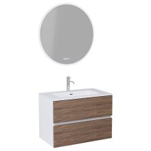 HD Aria Silk Matt White-Oak 60/80/100/120 komplett fürdőszoba bútor fali mosdószekrénnyel és tükörrel