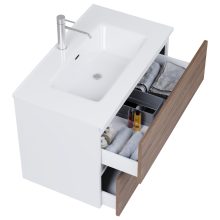 HD Aria Silk Matt White-Oak 60/80/100/120 komplett fürdőszoba bútor fali mosdószekrénnyel és tükörrel