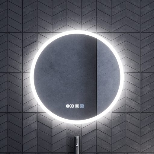 HD Aria Pro Oak 60 komplett fürdőszoba bútor fali push-to-open mosdószekrénnyel és tükörrel