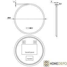 HD Aria Pro Oak 60 komplett fürdőszoba bútor szett fali push-to-open mosdószekrénnyel, tükörrel és magasszekrénnyel