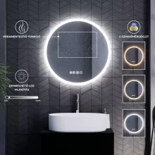 HD Aria Pro Antracit 60 komplett fürdőszoba bútor fali push-to-open mosdószekrénnyel és tükörrel