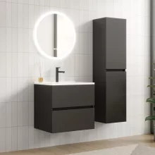 HD Aria Antracit 60/80/100/120 komplett fürdőszoba bútor fali mosdószekrénnyel és tükörrel