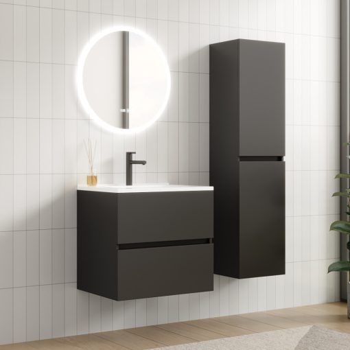 HD Aria Antracit 60/80/100/120 komplett fürdőszoba bútor fali mosdószekrénnyel és tükörrel
