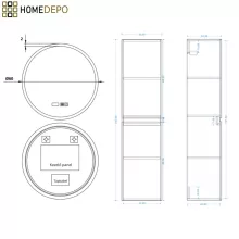 HD Aria Antracit 60/80/100/120 komplett fürdőszoba bútor szett fali mosdószekrénnyel, tükörrel és magasszekrénnyel