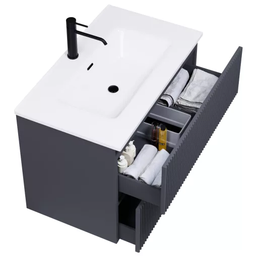 HD Ravello Pro Matt Antracit 60 fali mosdószekrény, push-to-open mechanizmussal