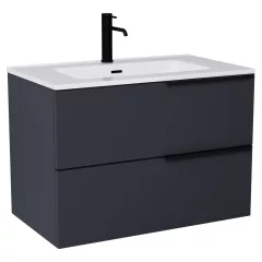   HD Cremona Matt Antracit 60/80 fali mosdószekrény matt fekete fogantyúkkal