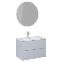 HD Aria Pro Fume Grey 60 komplett fürdőszoba bútor fali push-to-open mosdószekrénnyel és tükörrel