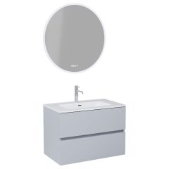   HD Aria Fume Grey 60/80/100/120 komplett fürdőszoba bútor fali mosdószekrénnyel és tükörrel