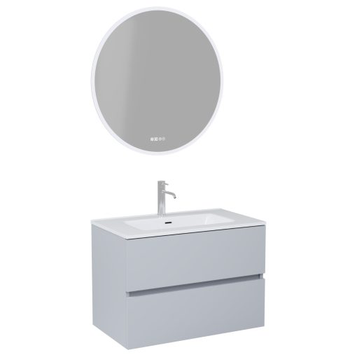 HD Aria Fume Grey 60/80/100/120 komplett fürdőszoba bútor fali mosdószekrénnyel és tükörrel