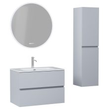 HD Aria Fume Grey 60/80/100/120 komplett fürdőszoba bútor szett fali mosdószekrénnyel, tükörrel és magasszekrénnyel